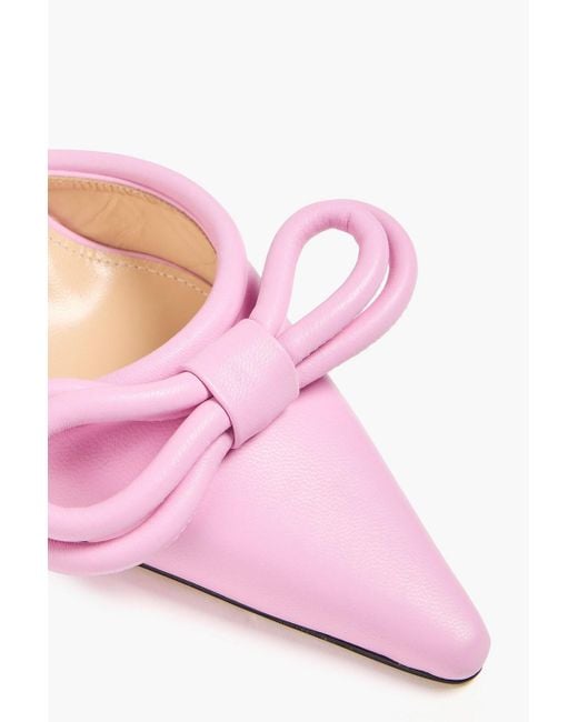 Mach & Mach Pink Pumps aus leder mit schleife