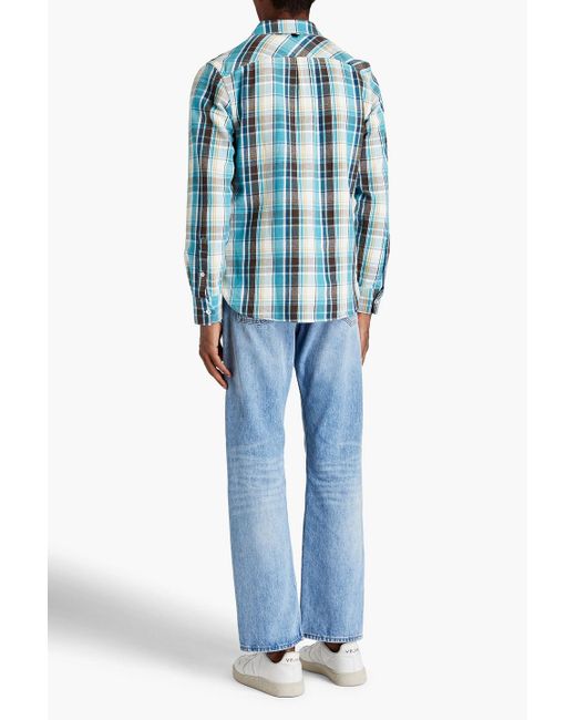 Rag & Bone Blue Jack Checked Cotton-flannel Shirt for men