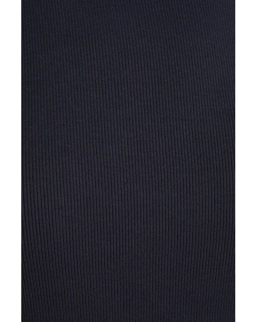 Veronica Beard Blue Cedar Stretch-Pima Cotton-Jersey Turtleneck Top