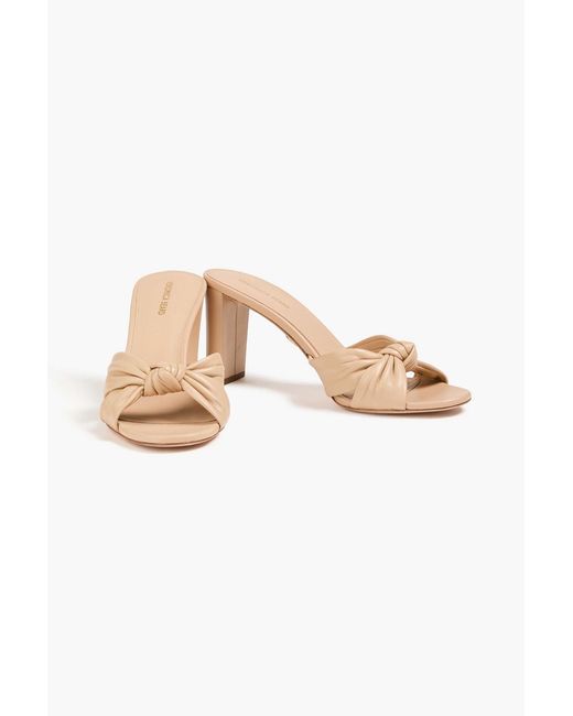 Veronica Beard Natural Twisted Leather Mules