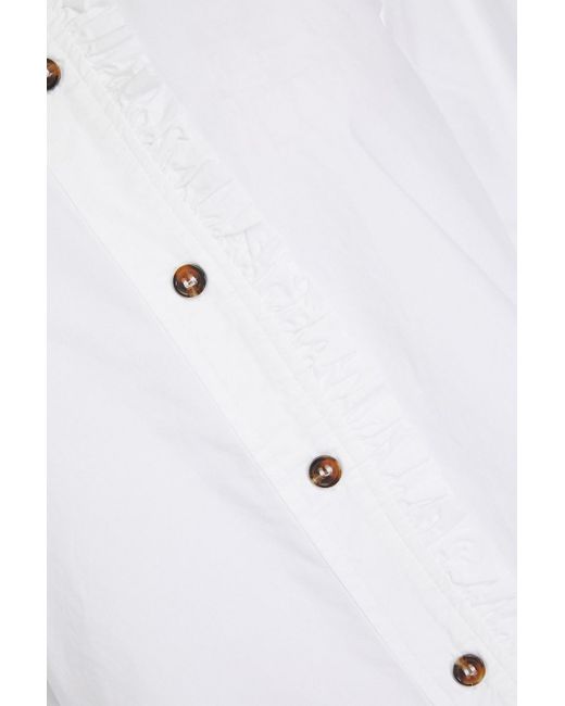 Ganni White Hemd aus baumwollpopeline