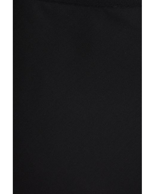 Helmut Lang Black Asymmetric Wool Midi Skirt