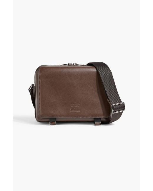Paul Smith Brown Leather Messenger Bag for men