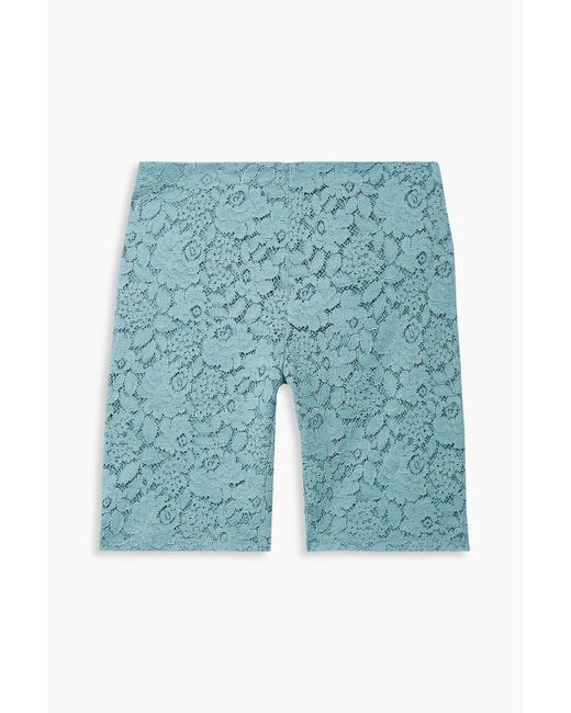 Stella McCartney Blue Isla Cotton-blend Corded Lace Shorts
