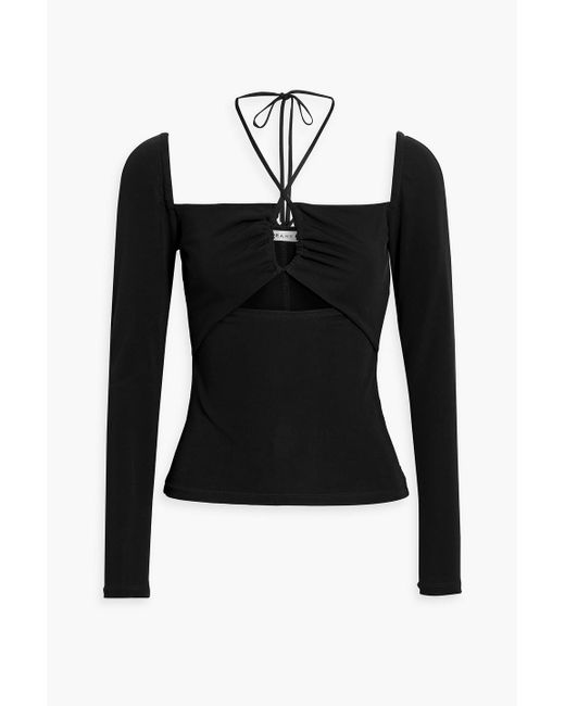 FRAME Black Cutout Jersey Top