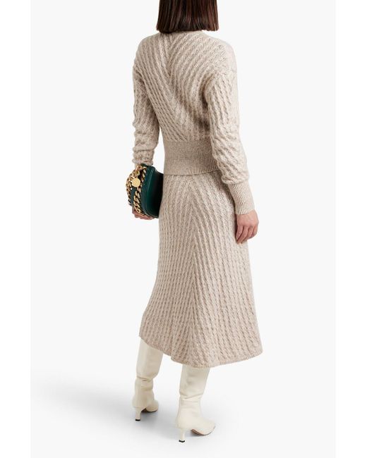 Joseph White Cable-knit Midi Skirt