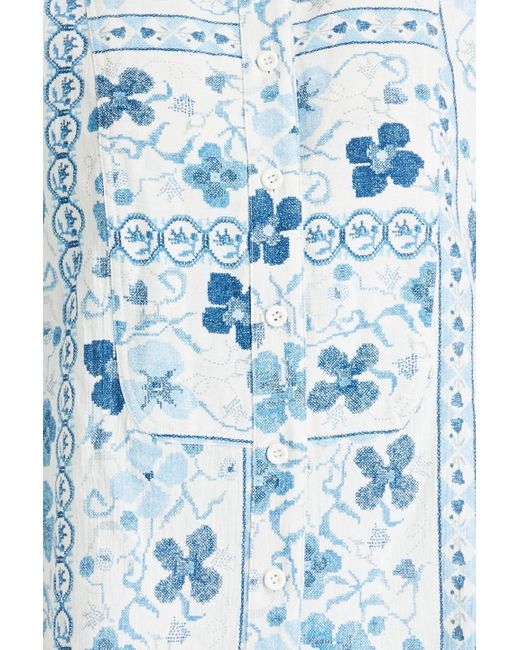 See By Chloé Blue Hemd aus webstoff mit floralem print