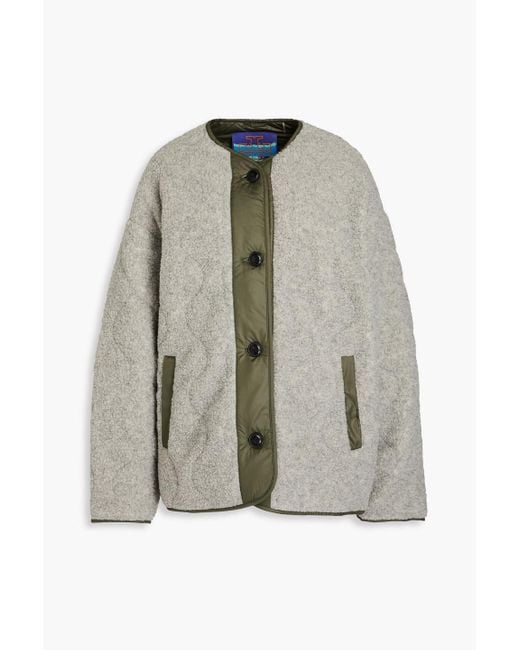Tory Burch Gray Reversible Bouclé And Shell Jacket