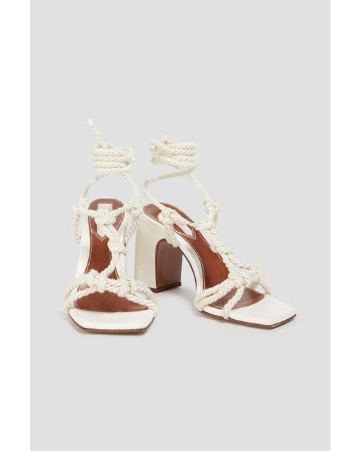 Zimmermann White Knotted Cord Sandals