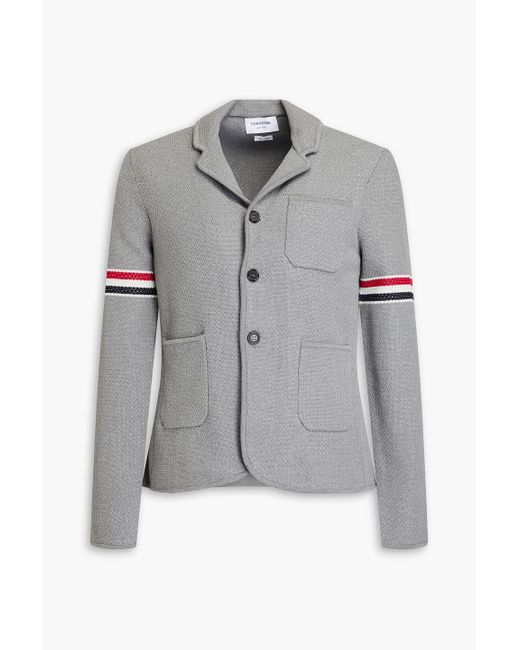 Thom Browne Gray Striped Cotton-blend Tweed Blazer for men