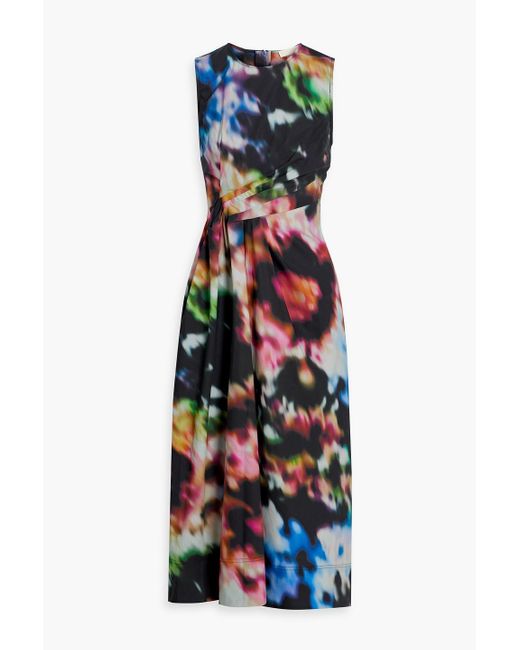 Ulla Johnson White Davina Printed Cotton-Poplin Midi Dress