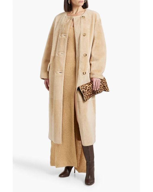 Max Mara Natural Talamo Reversible Shearling Coat