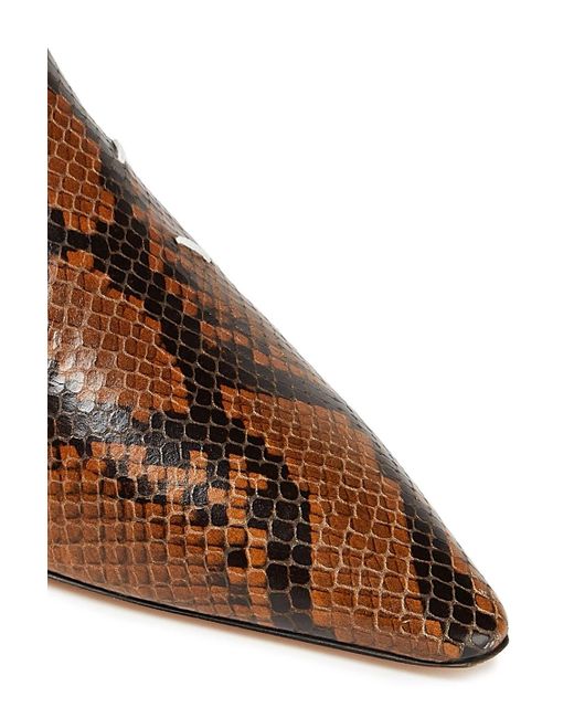 Maison Margiela Brown Snake-effect Leather Loafers