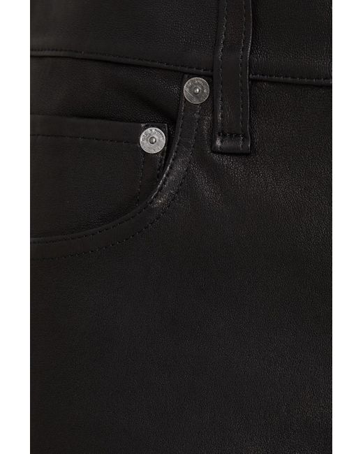 Rag & Bone Black Harlow Leather Straight-leg Pants