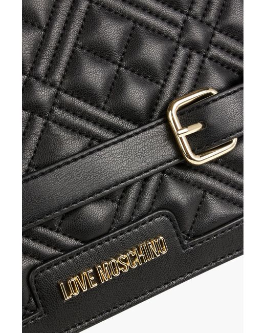 Love Moschino Black Quilted Faux Leather Shoulder Bag