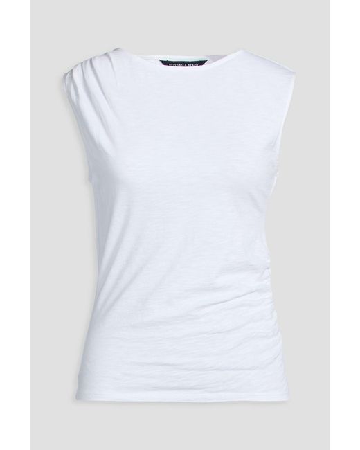 Veronica Beard White Pima Cotton-Jersey Top