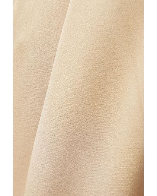 Nili Lotan Natural Flavie Pleated Silk-satin Wide-leg Pants