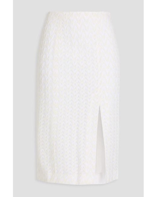 Missoni White Crochet-knit Wool-blend Skirt