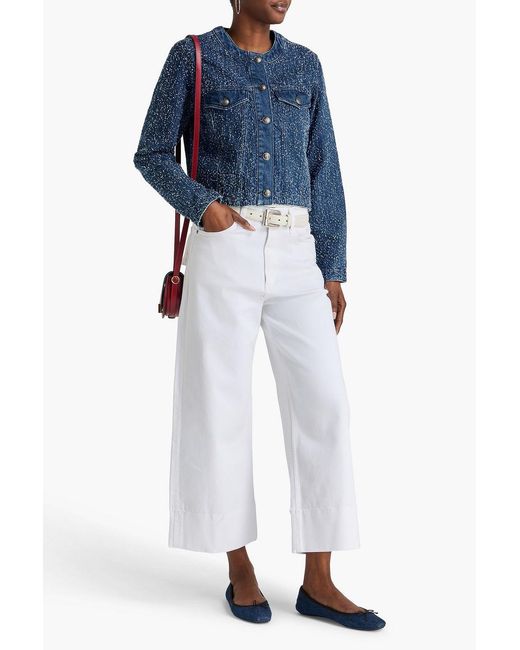 Rag & Bone Blue Cora Frayed Denim Jacket