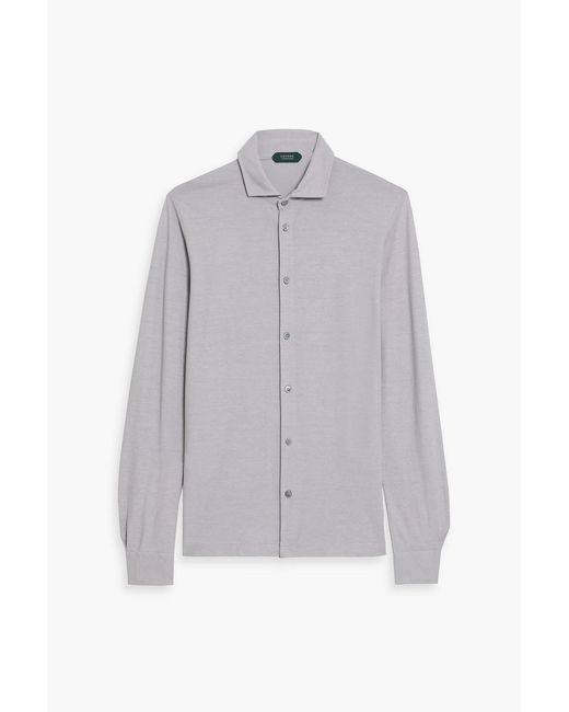 Slowear Gray Zanone Cotton Shirt for men
