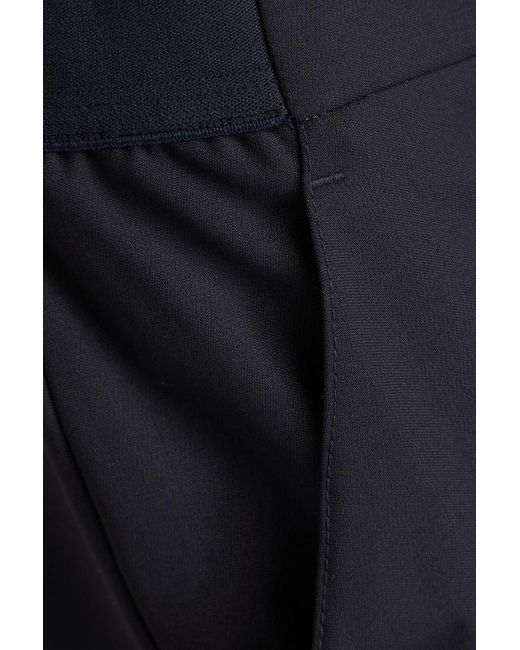 Emporio Armani Blue Wool-blend Crepe Slim-leg Pants