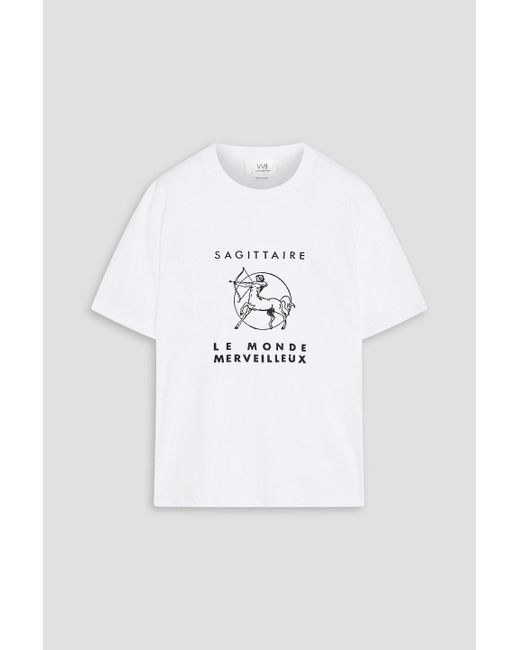 Victoria Beckham White Printed Cotton-jersey T-shirt