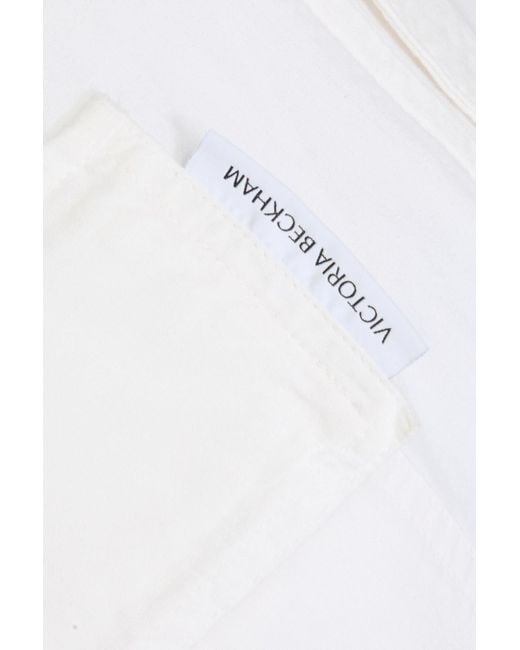 Victoria Beckham White Cotton Straight-Leg Pants