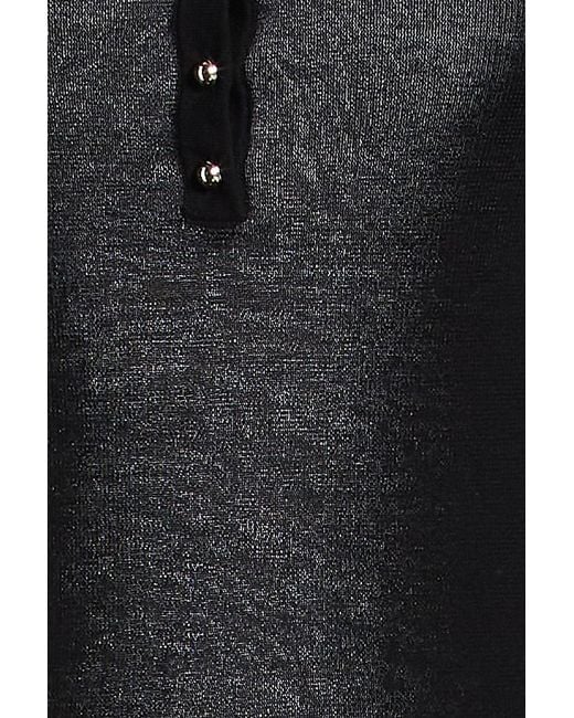 Sandro Black Ribbed Cotton-blend Top