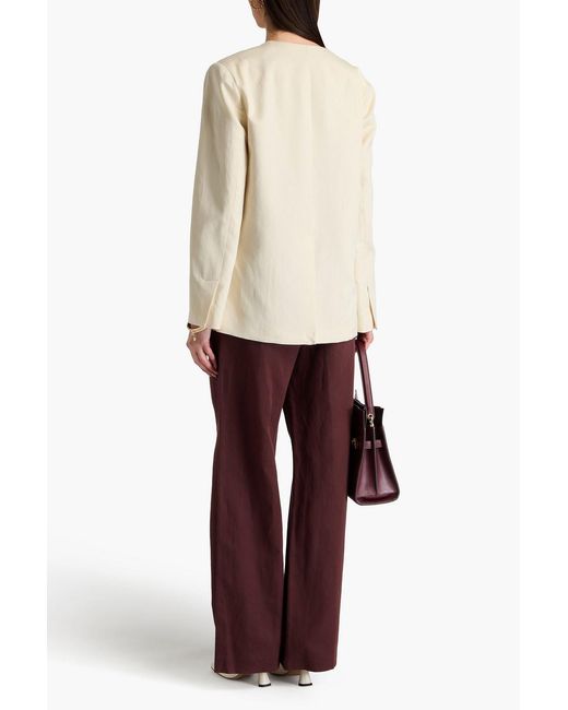 Loulou de Saison Natural Icha Double-breasted Cotton And Linen-blend Twill Blazer