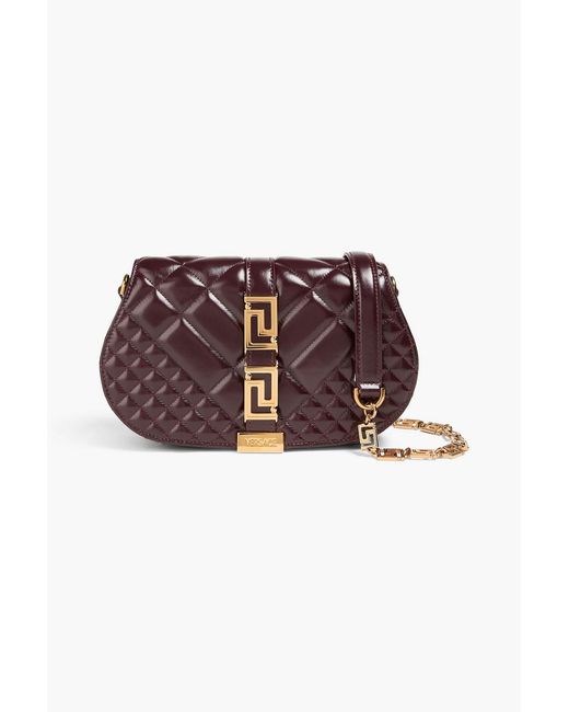 Versace White Greca Goddess Quilted Leather Cross-Body Bag