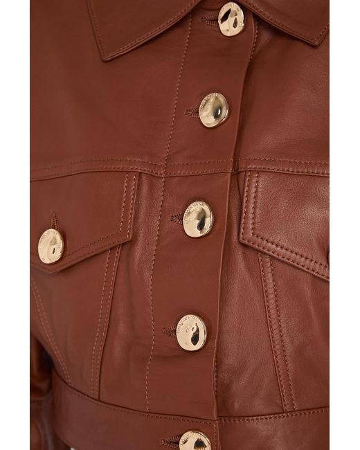 Zimmermann Brown Cropped Leather Jacket
