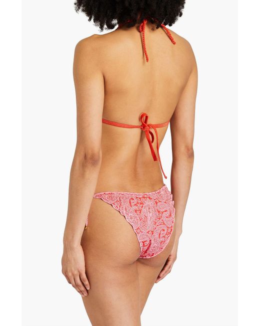 Heidi Klein Red Triangel-bikini-oberteil mit ringdetails