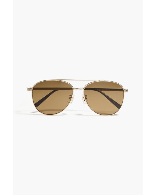 Dunhill Metallic Gold-tone Metal Aviator-frame Sunglasses for men