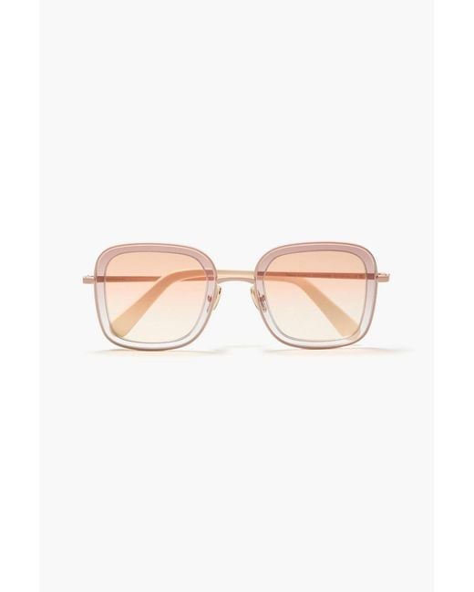 Zimmermann Pink Square-Frame Acetate Sunglasses