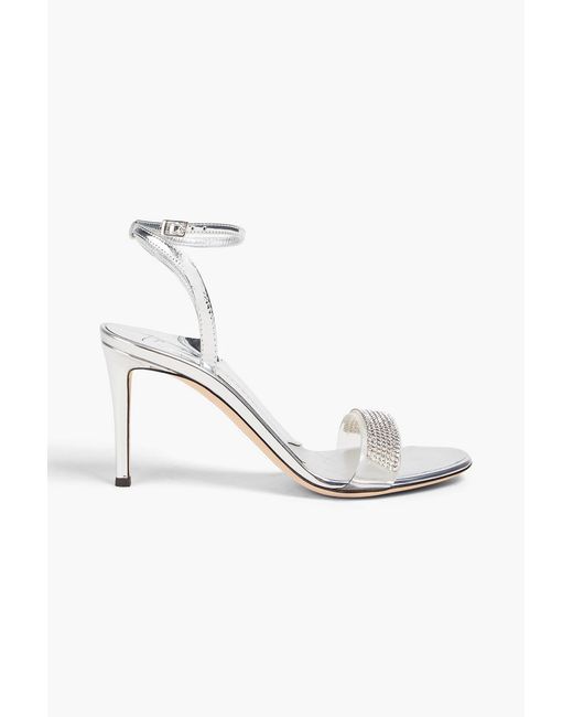 Giuseppe Zanotti White Crystal-Embellished Pvc And Mirrored Sandals