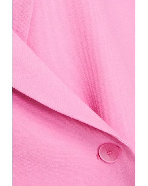 Maje Pink Double-breasted Crepe Blazer