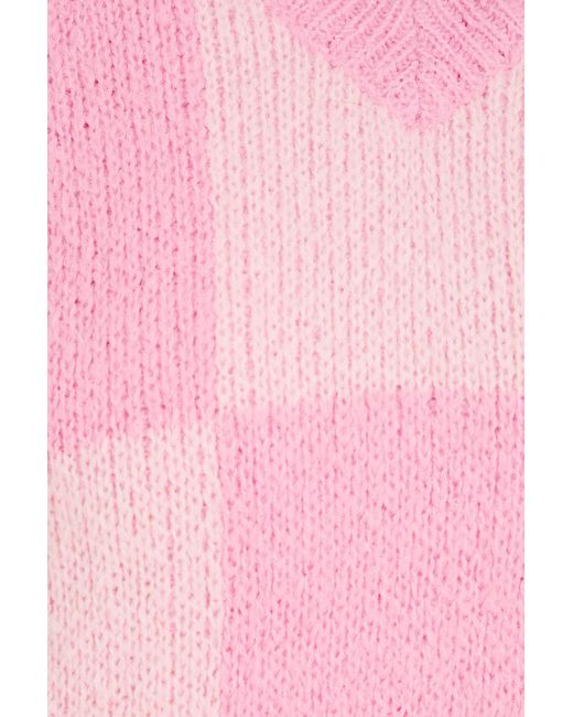 Stine Goya Pink Checked Jacquard-knit Vest