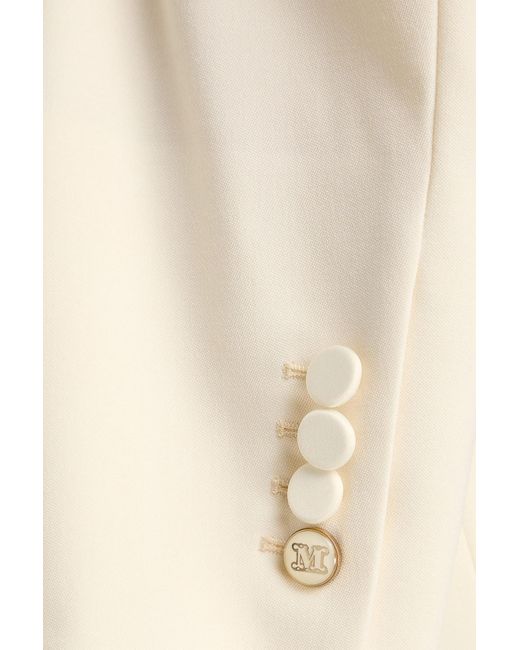 Max Mara Natural Monica Double-breasted Grain De Poudre Wool-blend Blazer