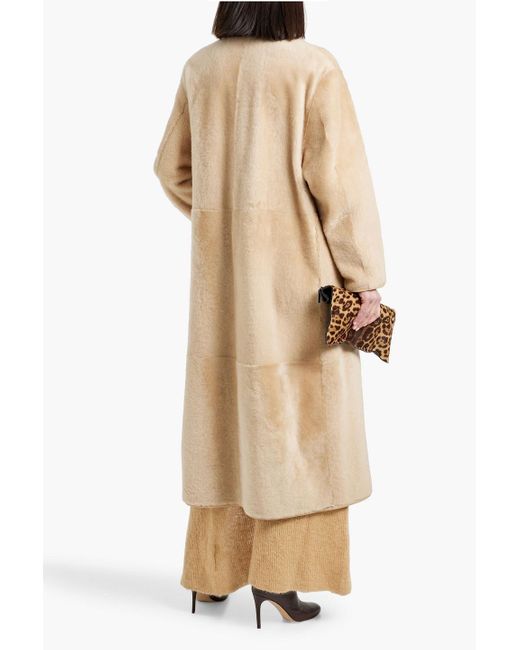 Max Mara Natural Talamo Reversible Shearling Coat