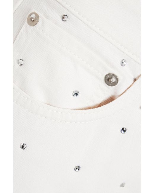 Rag & Bone White Dre Crystal-embellished Boyfriend Jeans