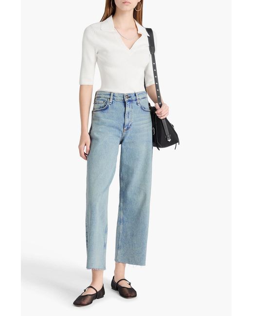 Rag & Bone Blue Andi High-Rise Wide-Leg Jeans