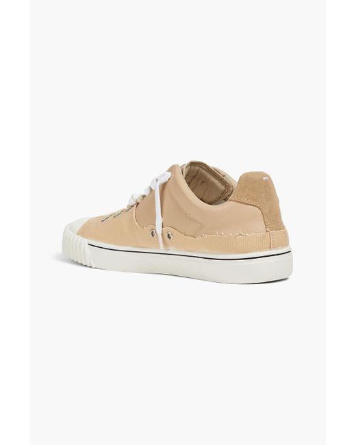 Maison Margiela Natural Canvas, Leather And Suede Sneakers for men