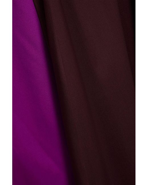 Roksanda Purple Amanita Draped Two-Tone Silk-Satin Gown