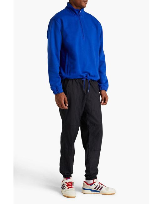 Adidas Originals Blue Cotton-blend Fleece Half-zip Sweatshirt for men