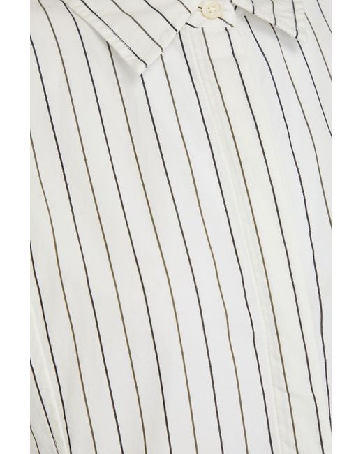 Alex Mill White Jules gestreiftes hemdkleid aus popeline aus einer baumwollmischung in midilänge