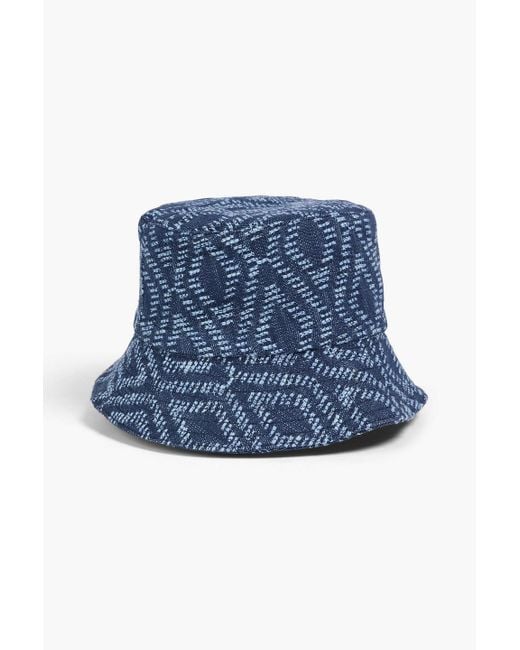 Maje Blue Cotton-blend Jacquard Bucket Hat