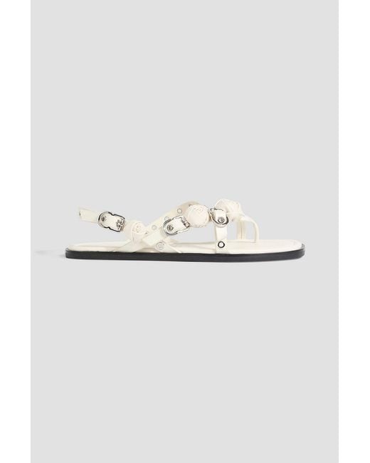3.1 Phillip Lim White Knotted Leather Slingback Sandals