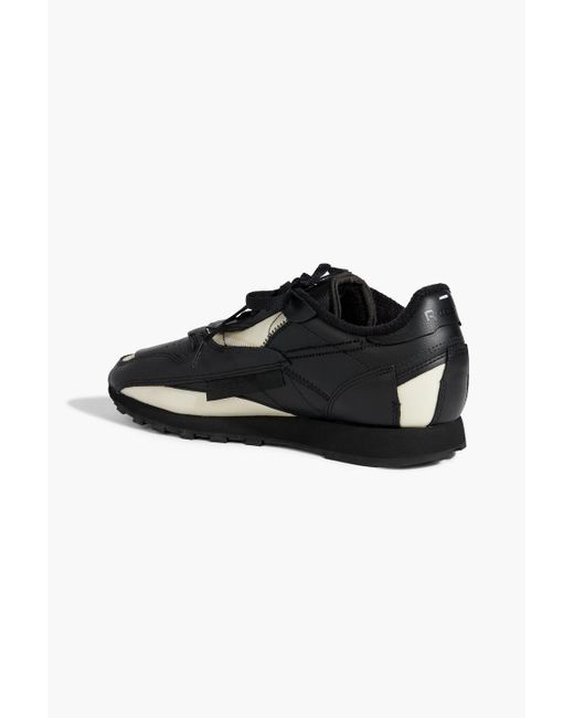 MAISON MARGIELA x REEBOK Black Project 0 Cl Memory Of V2 Shell-trimmed Leather Sneakers for men