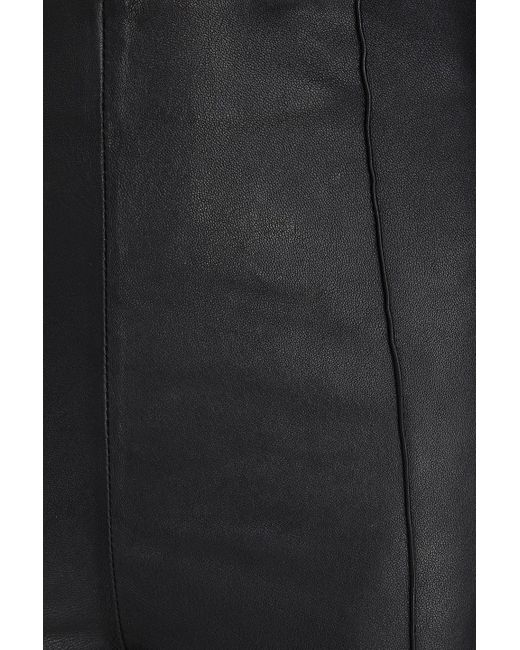 REMAIN Birger Christensen Black Leather Bootcut Pants