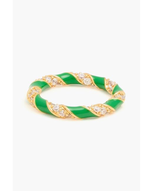 Zimmermann Green Gold-tone, Crystal And Enamel Ring
